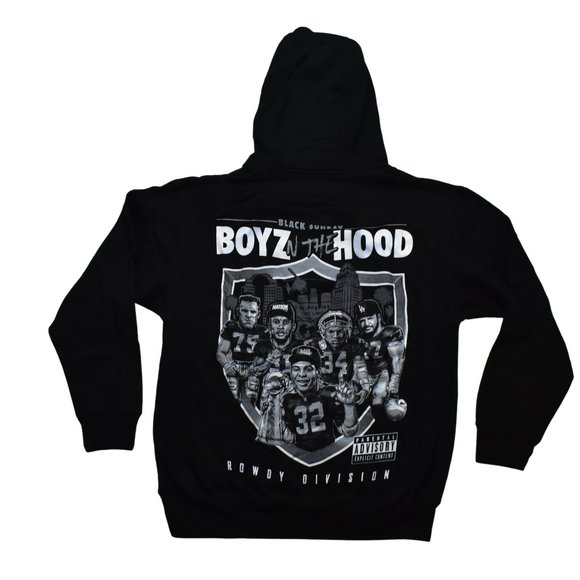 Black Sunday Mens Nation With Attitude Rowdy Division Raiders Black Hoodie Large - Picture 1 of 6